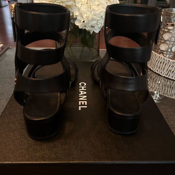 Chanel Calfskin Gladiator Sandals - Picture 4 of 10